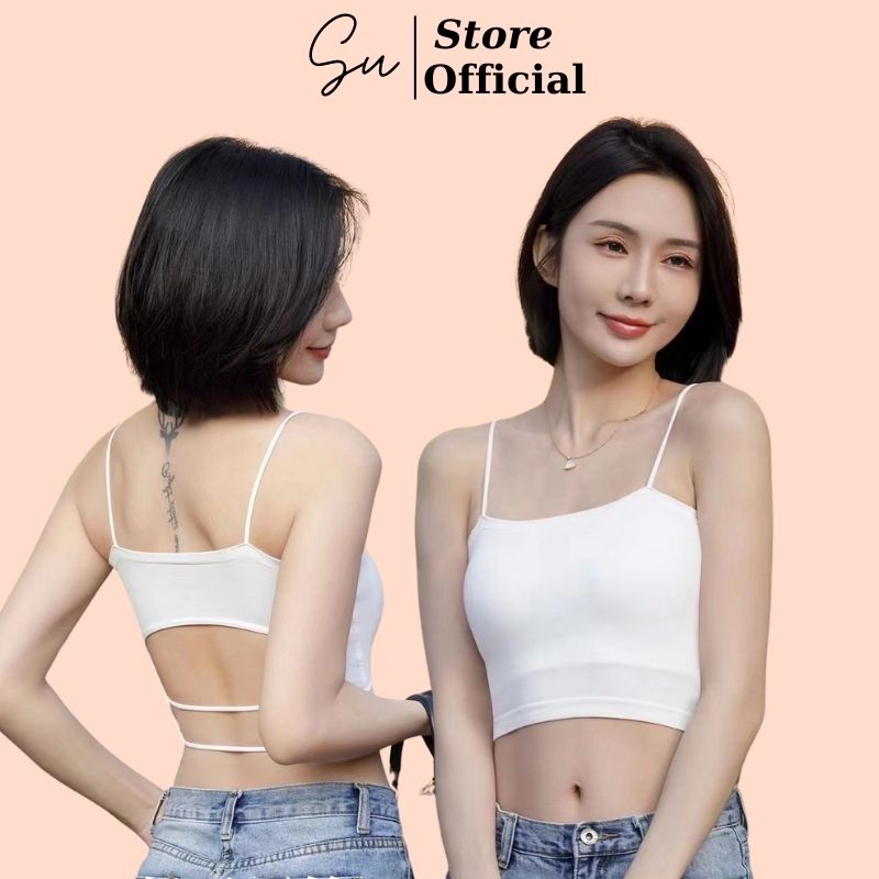 Áo bra 2 dây SU cotton mền mịn nâng đẩy ngực có mút ngực 8129
