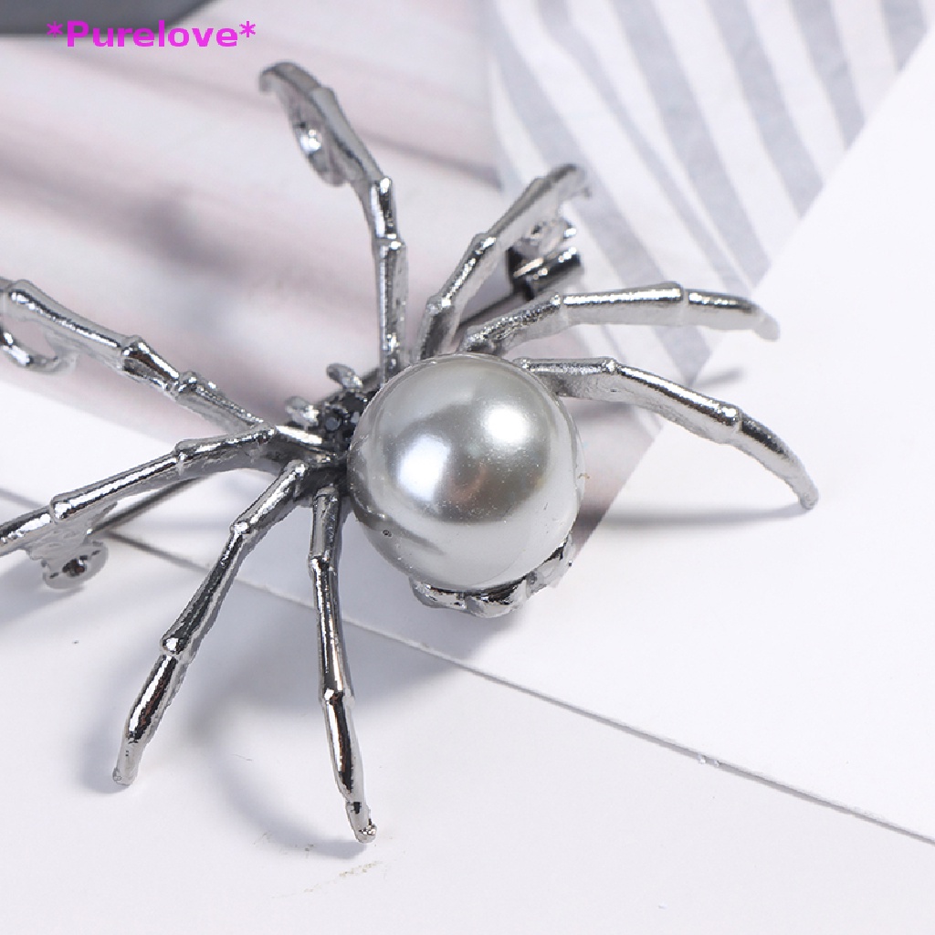 1 Huy Hiệu Cài Áo Hình Nhện Đính Ngọc Trai Thời Trang Dành Cho Nữ Mới