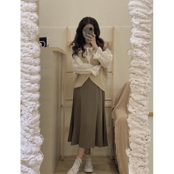 Chân váy dài lưng cao form basic - CV139