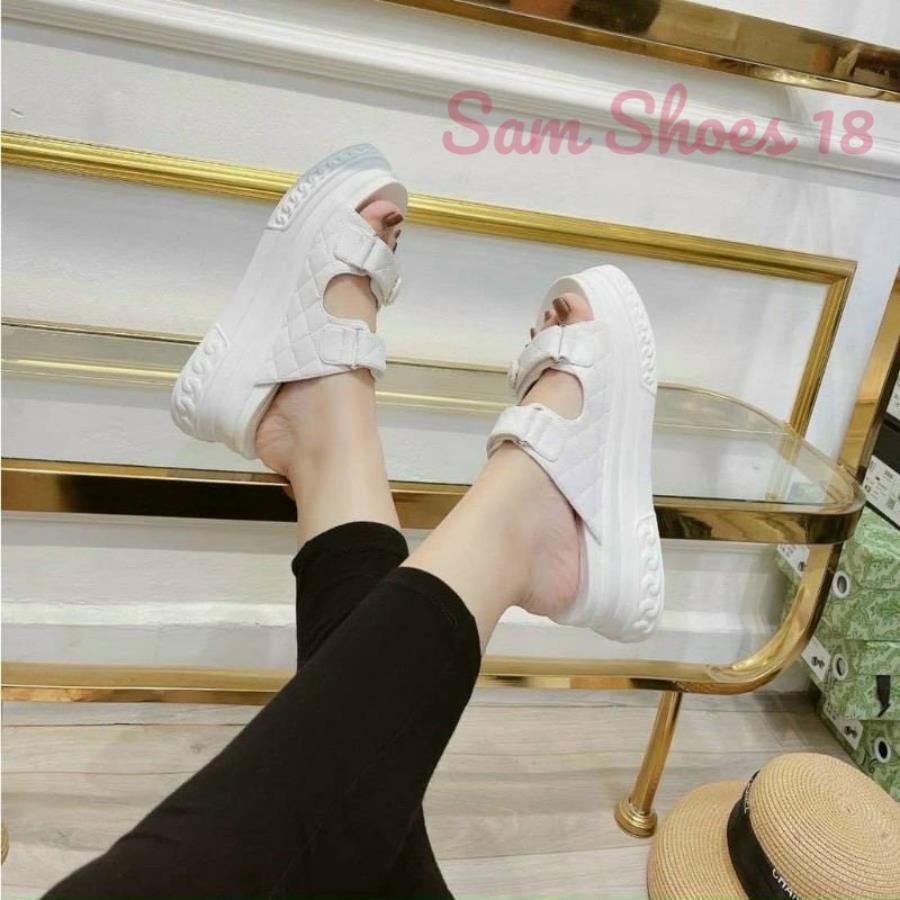 Dép Bánh Mì Nữ Đế Xuồng 7cm Độn Đế Cao, 2 Quai Ngang Khóa Dán, Các Màu Thời Trang Đi Chơi Hot Hàng Đẹp Loại 1 Nhẹ