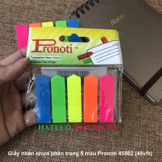 Note Phân trang nhựa 5 màu Pronoti 45502 - Giấy đánh dấu chữ ký mũi tên