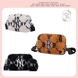 Túi đeo chéo mlb lông thỏ kèm túi nhỏ hàng tqxk