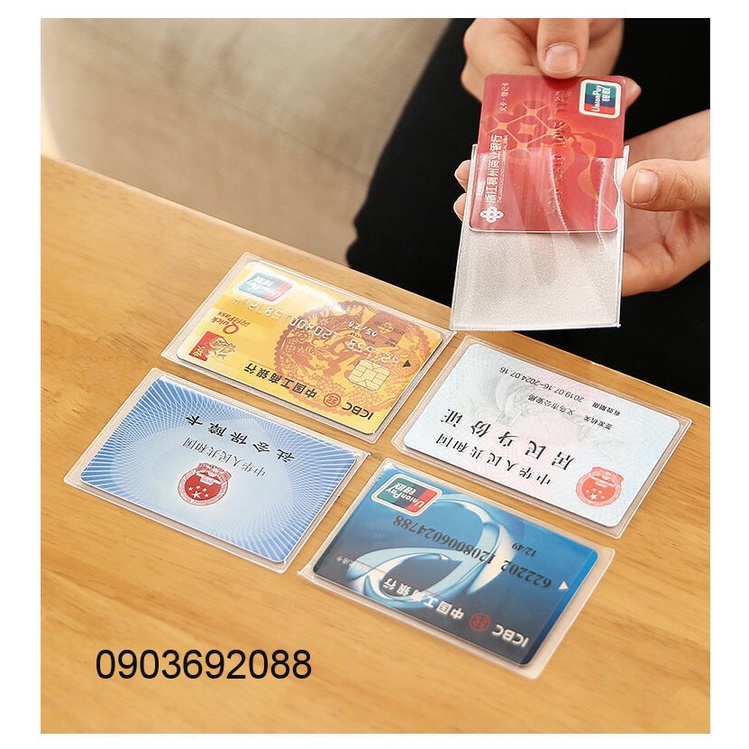 Combo 2 Túi đựng thẻ căn cước, atm, bằng lái xe, thẻ sinh viên, nhân viên trong suốt