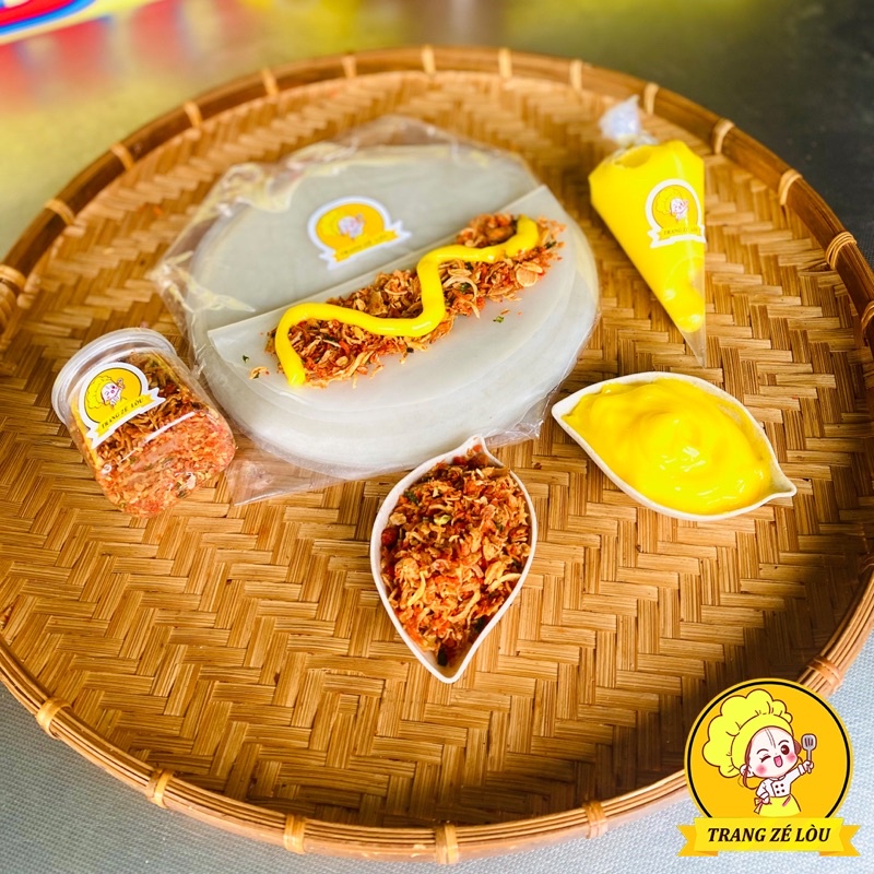 Combo Bánh Tráng Phơi Sương 100g 🧈 100g Bơ Trứng, 120ml Muối Tôm Hành Phi 🧈 Ăn Vặt Trang Zé Lòu