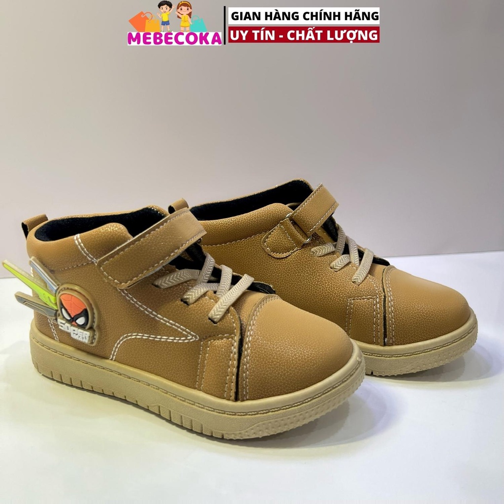 Giày bốt cao cổ cho bé - Bốt cao cổ quai dán cực chất phối 2 màu CÁ TÍNH đế êm mềm nhẹ phong cách Hàn Quốc