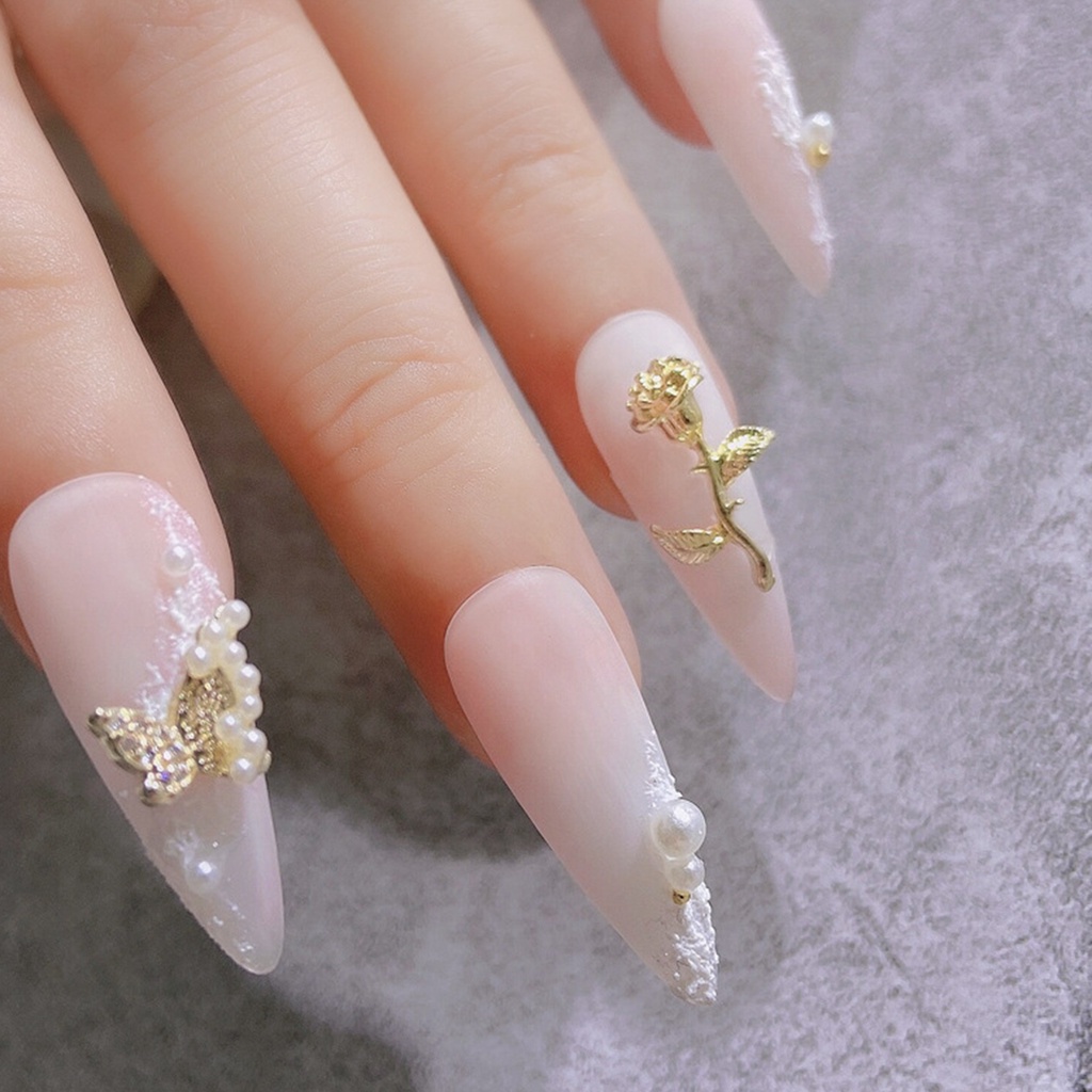 Set 10 Phụ Kiện Trang Trí Móng Nghệ Thuật Hình Hoa Hồng 3D Bằng Hợp Kim Chống Rỉ Sét Màu Sắc Tươi Sáng