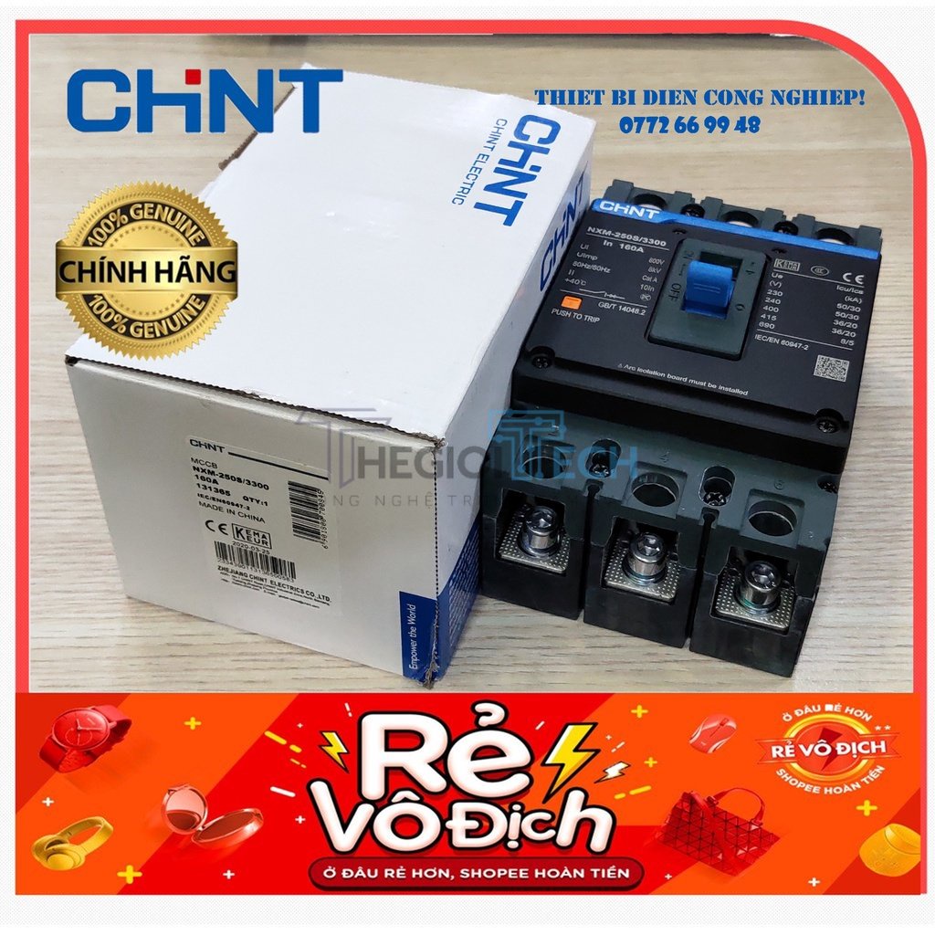 MCCB 3 pha 160A đến 250A NXM-250S Chint
