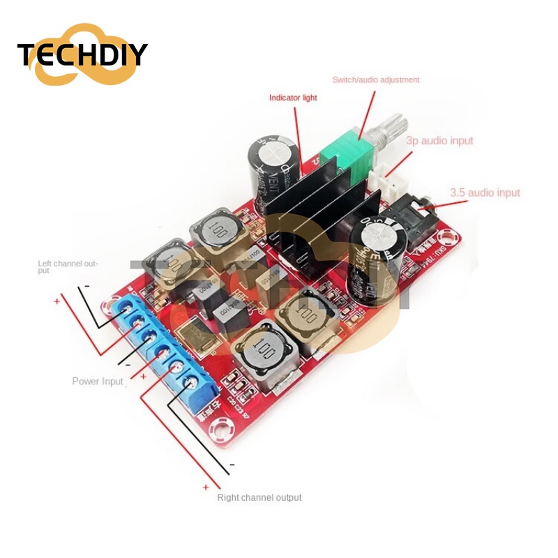 Bảng Mạch Khuếch Đại Âm Thanh Kỹ Thuật Số TPA3116 TPA3116D2 2 * 50W XH-M189 DC 24V