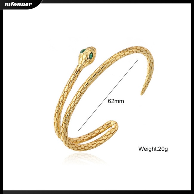 Vòng Tay Hở Hai Lớp Hình Đầu Rắn Phong Cách Hip hop Thời Trang Cho Nữ