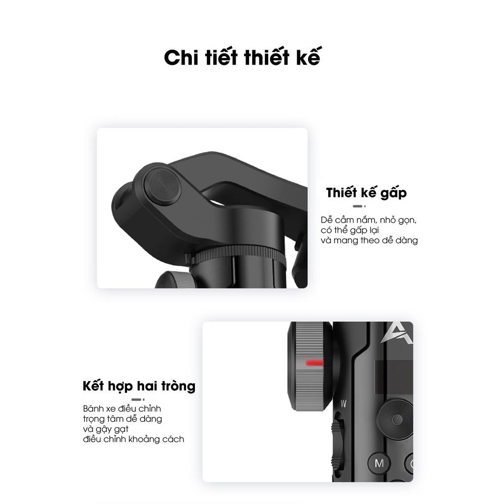 Tay Cầm Gimbal Chống Rung Smart XR – Siêu nhỏ gọn, dễ sử dụng, Pin siêu trâu, Gậy quay phim chống rung chính hãng