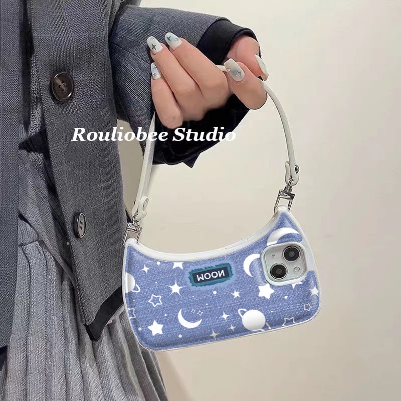 Ốp Điện Thoại Dạng Túi Xách Hình Mặt Trăng Cho iPhone 14 Pro Max 14 Plus 13 Pro Max 12 Pro Max 11 Pro Max XR Xs Max 7 8 Plus SE 2020