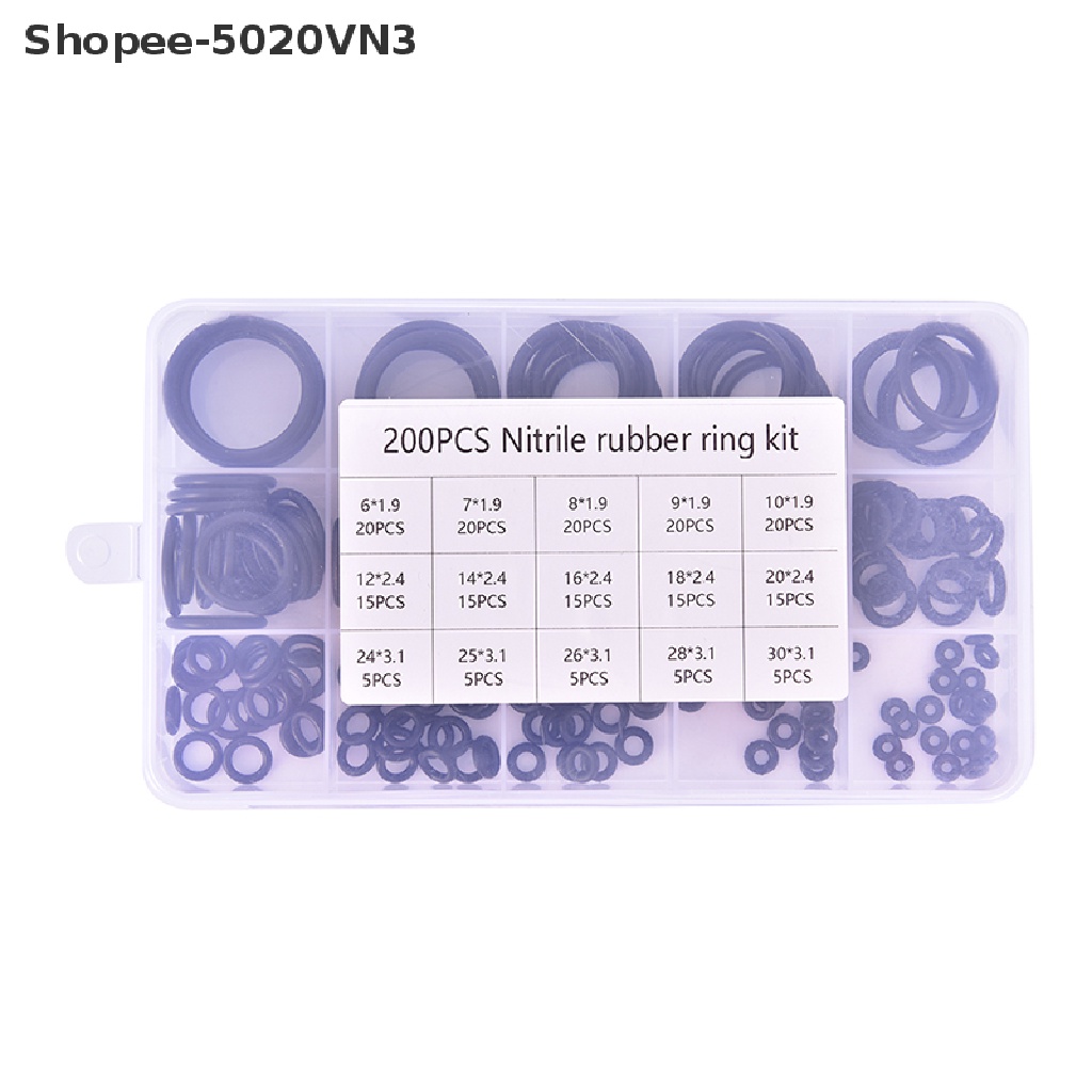 Set 200 Vòng Đệm Cao Su Hình Chữ O Chuyên Dụng