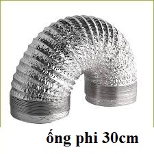 Ống Bạc Thông Gió Mềm Phi 30cm 💎FREESHIP💎 Ống Bạc Mềm Hút Mùi Nhà Bếp