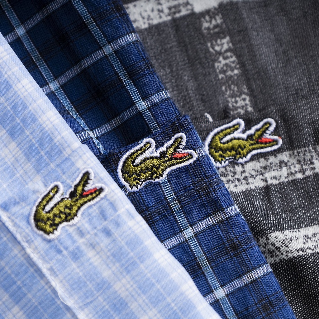 Sơ mi nam caro ngắn tay LC đỏ trắng dễ mix đồ, vải oxford cao cấp, ít nhăn, giá rẻ - Đẳng cấp phái mạnh