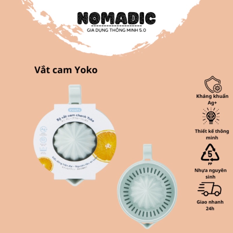 Bộ vắt cam tiện lợi có đầu lọc hạt inochi. GIAO MÀU NGẪU NHIÊN