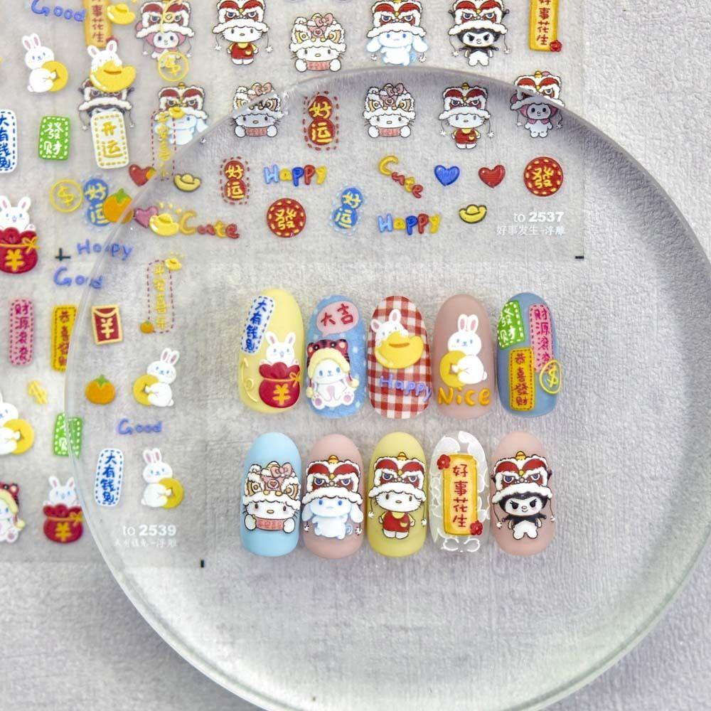 Miếng Dán Trang Trí Móng Tay Họa Tiết Kuromi Melody Dễ Thương Dành Cho Nữ