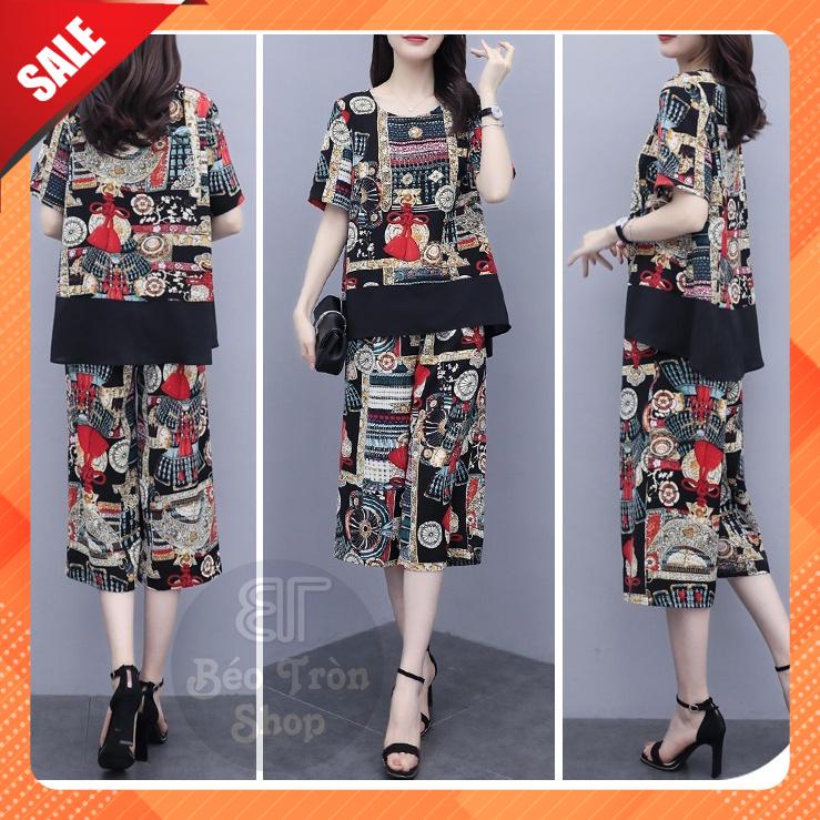 [SẴN] Set bộ đồ thun lửng thổ cẩm - ST006
