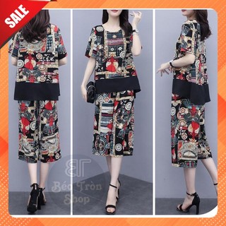 [SẴN] Set bộ đồ thun lửng thổ cẩm - ST006