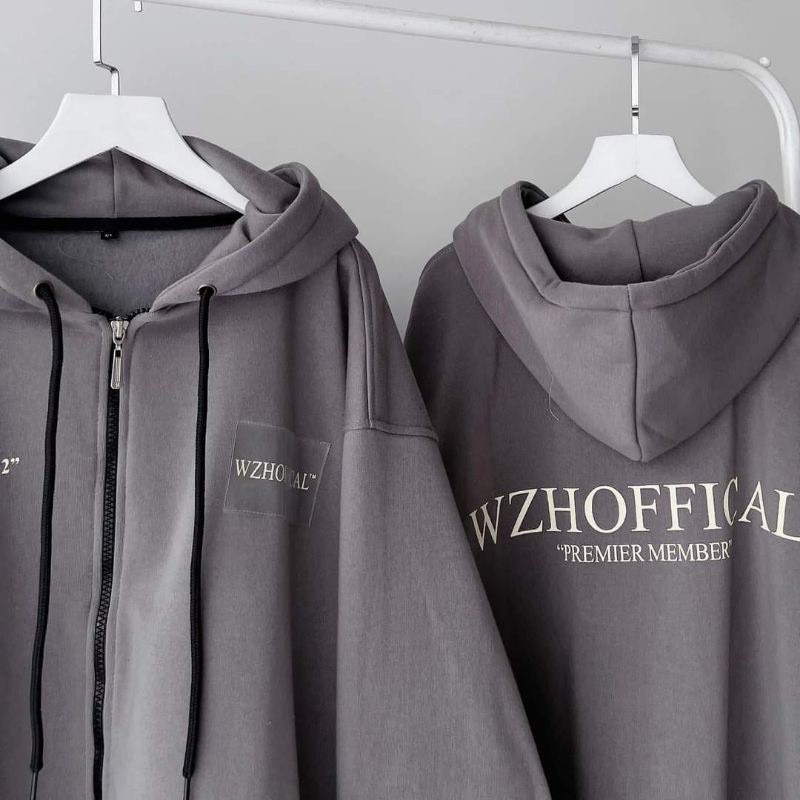 Áo khoác,hoodie zip WZS OFFICAL chất liệu nỉ bông form dày nam nữ mặc đều đẹp