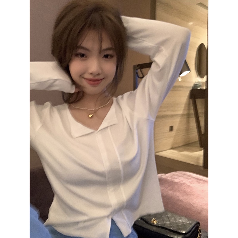 NRVP Áo Thun Nữ Dài Tay Phong Cách Hàn Quốc Mới 2023