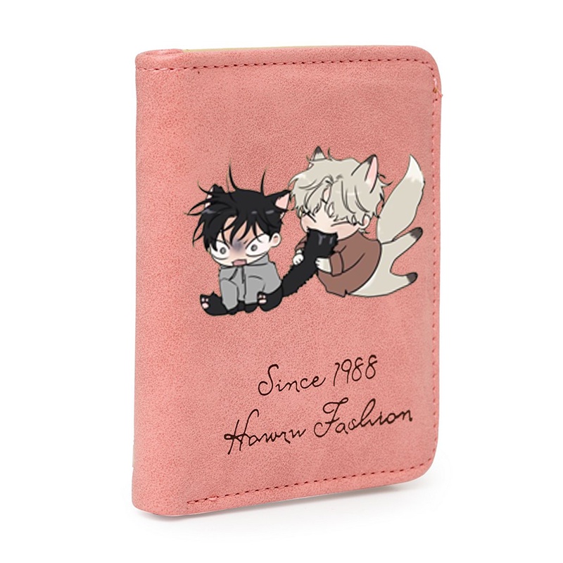 Ví ngắn đen hồng cầm tay in hình LOW TIDE IN TWILIGHT Đêm bên làn nước boylove manhwa tiện lợi anime chibi