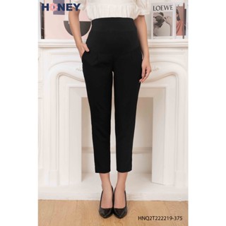 Quần kiểu baggy chất âu mềm nhẹ có đáp bụng và chun rút điều chỉnh theo vòng bụng- Thời trang đầm bầu cao cấp HONEY