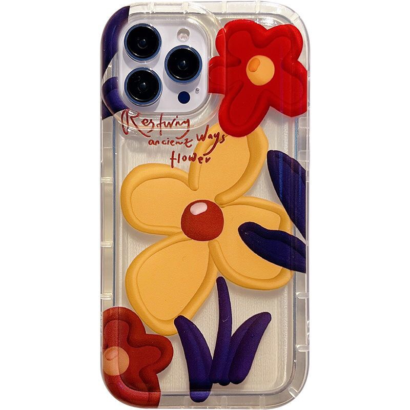 Ốp Điện Thoại Mềm Hình Hoa Vàng Cho iPhone14 14ProMax 11 13ProMax 11ProMax 12 12Pro Max X XS XR