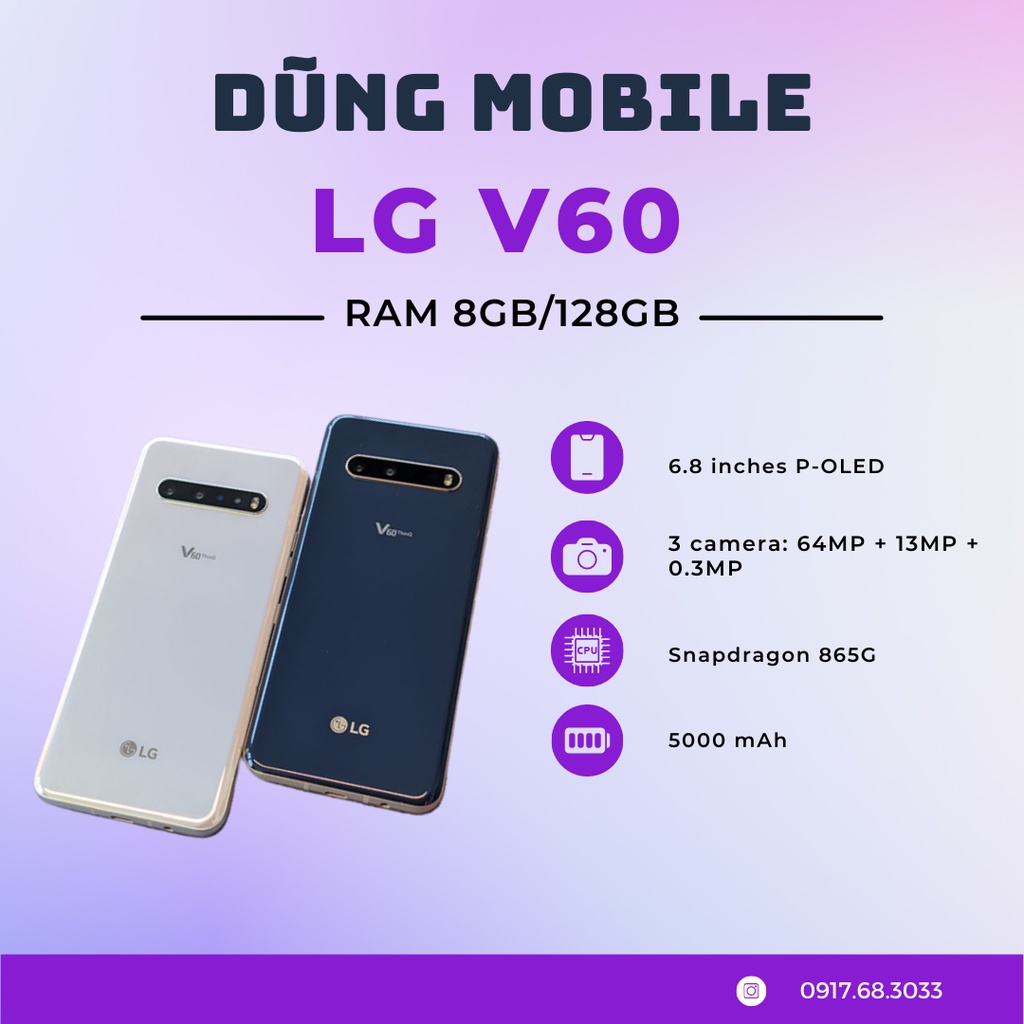 Điện thoại LG v60 thinQ BẢN LOCK ram 8 bộ nhớ 128g bản mỹ chíp snapdaragon 865 siêu mạnh KHÔNG DÙNG SIM CHỈ DÙNG WIFI
