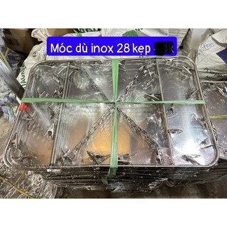 Móc dù inox 28 kẹp loại nhỏ & lớn ,móc chùm phơi đồ em bé