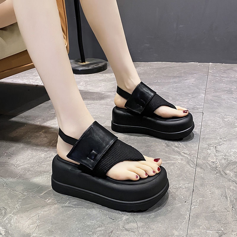 Giày Sandal Đế Xuồng Dày Phong Cách Bohemian Thời Trang Đi Biển Mùa Hè