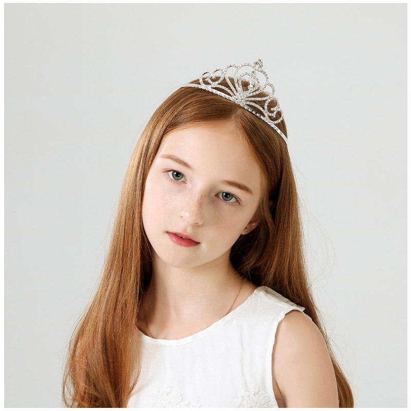Vương miện cài tóc công chúa đính đá Rhinestone lấp lánh phụ kiện tóc cho bé