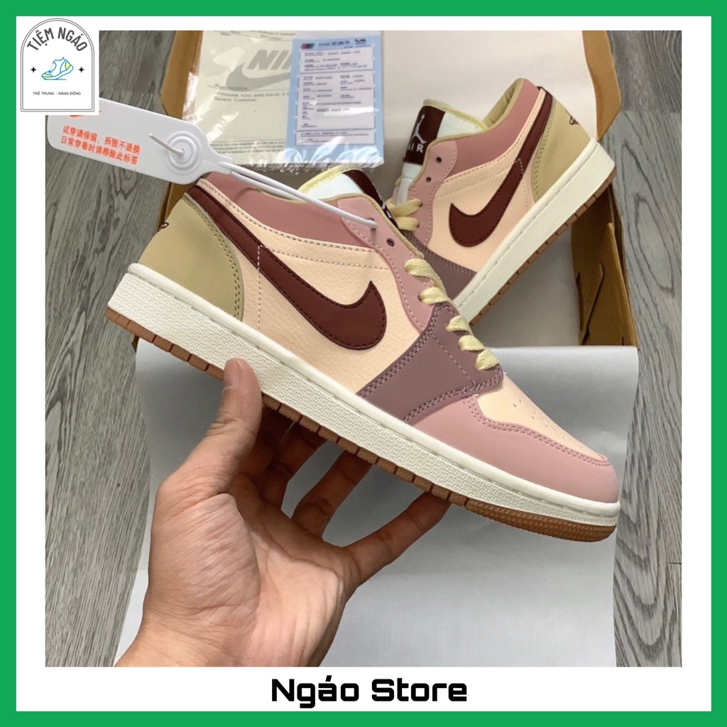 |Ngáo Store| Giày thể thao Sneaker Jordan mận hồng cổ thấp nam nữ bản cao cấp Full Bill Box