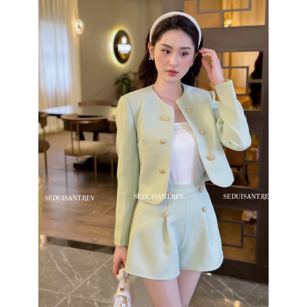 Rachel set- set áo khoác và quần xanh mint (có tách set) SEDUISANT.REV