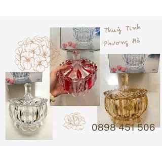 Thố thủy tinh đựng mứt, hạt dưa, bánh kẹo tết size lớn