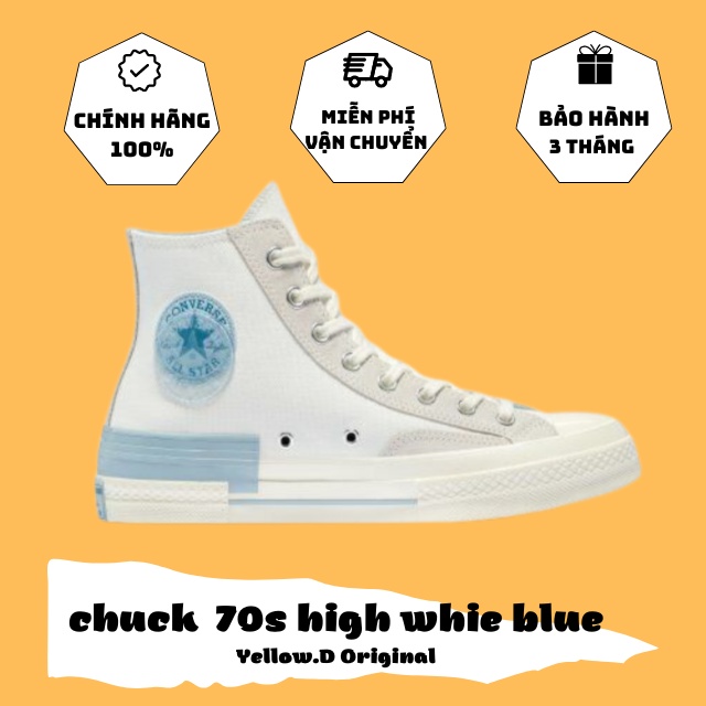 giày sneaker CONVERSE CHUCK 70S " white blue" cao cổ trắng 173100C