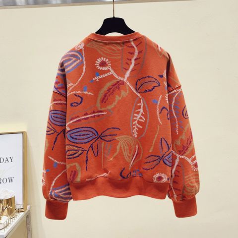 Áo Nỉ Lót Lông Cừu Dày Dặn Dáng Rộng Phong Cách Phương Tây Hàn Quốc Thời Trang Thu Đông Cho Phụ Nữ Trung Niên