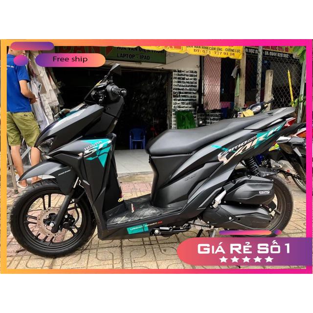 FREE SHIP + QUÀ TẶNG Tem rời Vario Malay xanh ngọc dán xe đen chất liệu Crom cao cấp