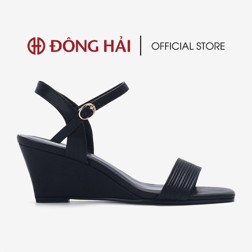 Giày sandal xuồng Zucia quai ngang dập chỉ nổi đế cao 7cm - SHLA8