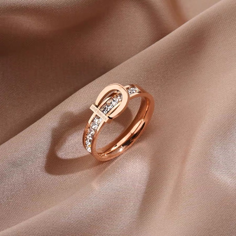 (Titan) R8 Nhẫn Nữ Titan Không Rỉ Gỉ Forever Love Đính Ngọc Đẹp Khắc Tên Theo Yêu Cầu Ring House