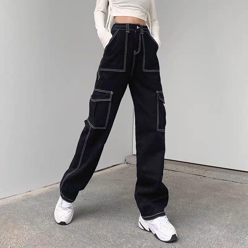 Quần jeans túi hộp cargo pants giống Jennie Blackpink