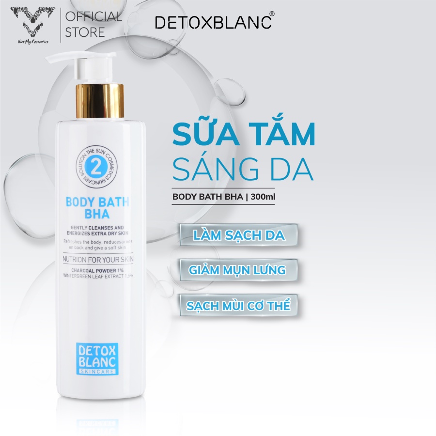 SỮA TẮM HÀNG NGÀY BODY BATH BHA DETOXBLANC giúp giảm viêm chân lông, làm trắng sáng da