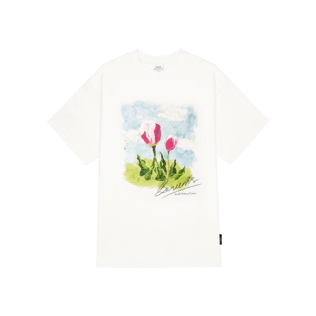 Áo Thun LEVENTS 2Lip Cream Nam, Áo Phông Hoa Tulip Nữ Local Brand Tay Ngắn Form Rộng Unisex | 2tx.resell