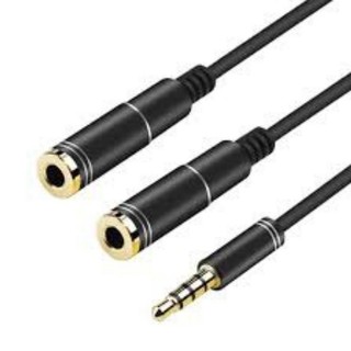 Dây chia từ 1 ra 2 tai nghe hoặc 2 loa songful mạ vàng cao cấp, jack chia ra 2 tai nghe 4 khấc - jack 2