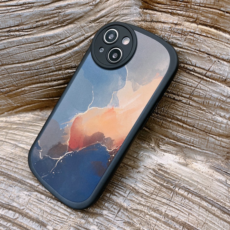 Soft Casing For iPhone 14 13 12 Mini 11 Pro Xs max 6 6S 7 8 Plus X XR 11promax 12promax 13promax 6+ 7+ 8+ Round Airbag Fine Hole Shockproof Phone Case Rosy clouds dark lightning Full Back Cover XPN 23