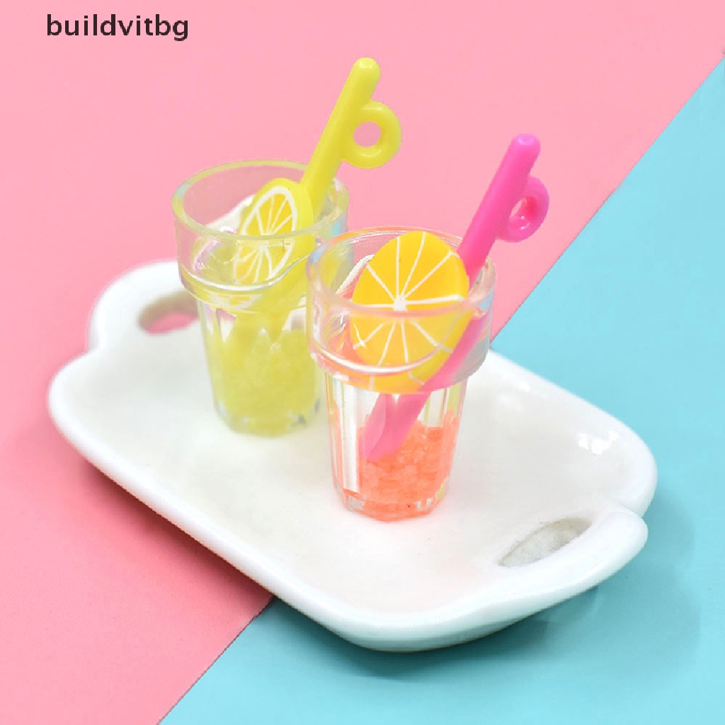 Set 5 Ly Nước Trái Cây Màu Dạ Quang Trang Trí Nhà Búp Bê Tỉ Lệ 1: 12