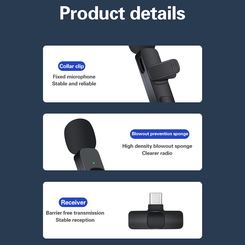 Micro Cài Áo Không Dây Mini Cho Điện Thoại Máy Tính