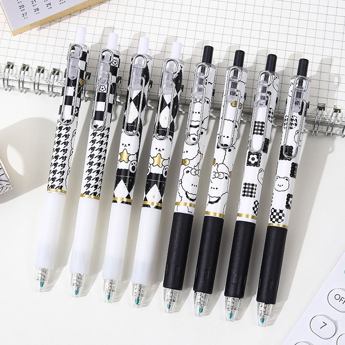 Bút Mực gel Đen Ngòi 0.5mm Họa Tiết Hoạt Hình Dễ Thương