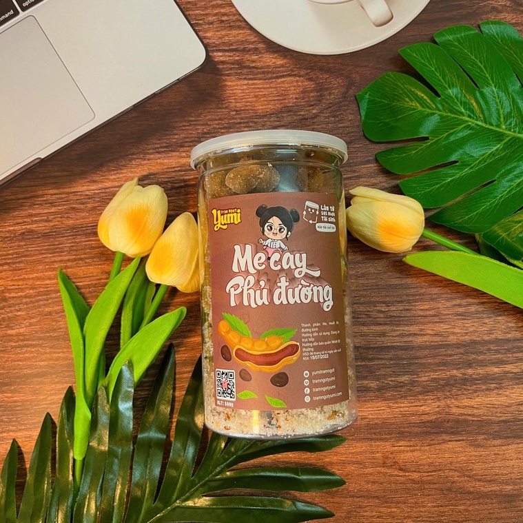 Me cay phủ đường Yumi 500g kẹo hoa quả chua ngọt đồ ăn vặt trái cây thơm ngon