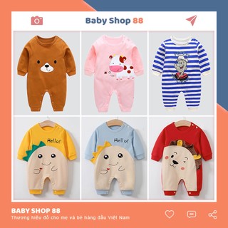 Quần Áo Trẻ Em Sơ Sinh Bộ Đồ Liền Thân Dài Tay Chất Cotton Bodysuit Hình Thú Cho Bé Trai Bé Gái [BDD1]