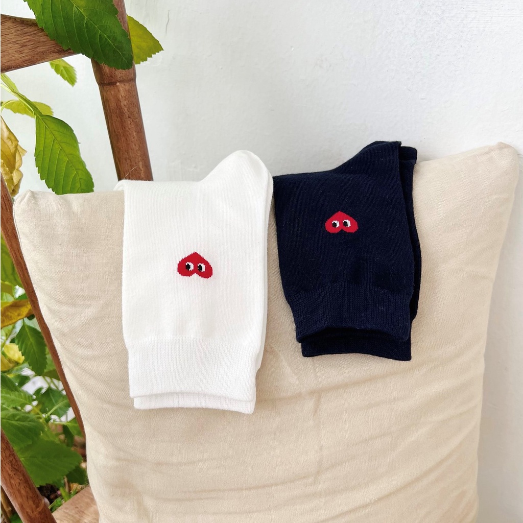 Tất vớ nam cổ cao HEART DOT - Nhập khẩu Hàn Quốc